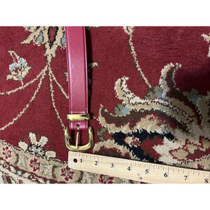Vintage ST JOHN Womens Red and Gold Color Hardware & Leather Belt Size 6